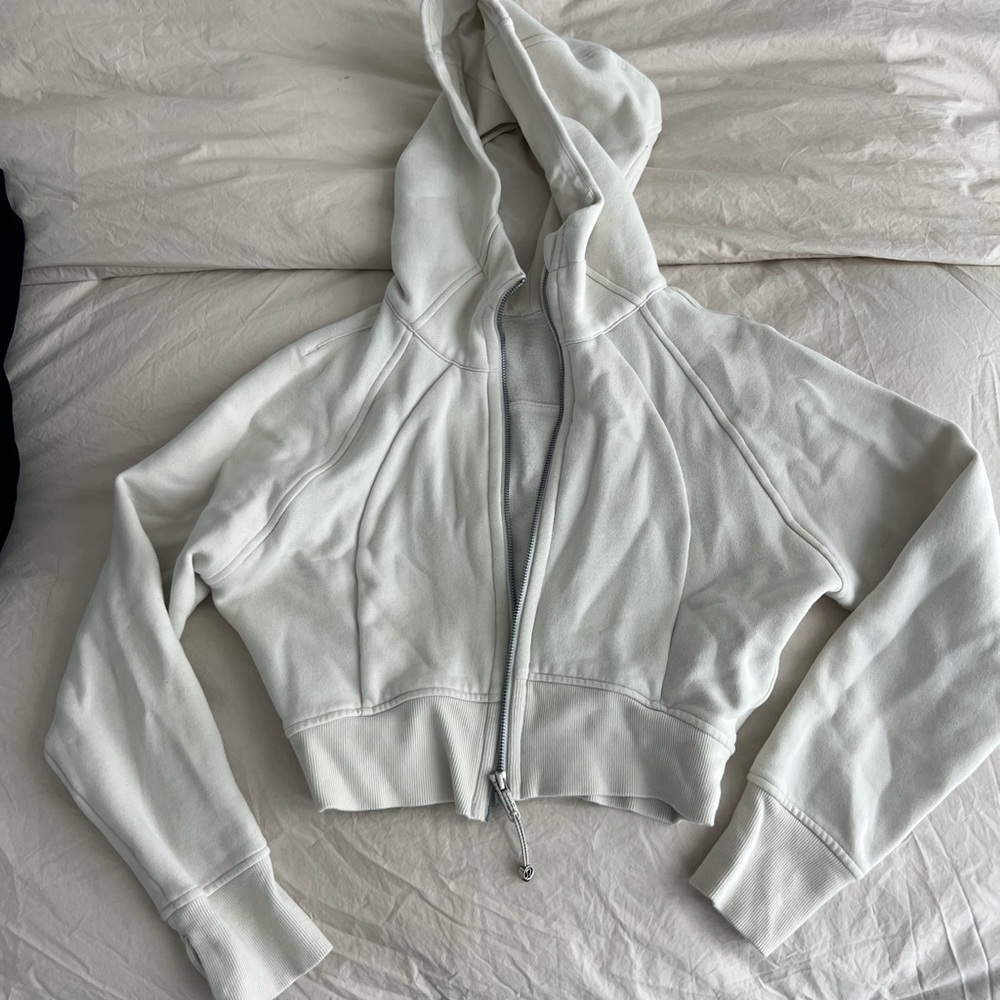 Lulu Lemon White Cropped Scuba Zip